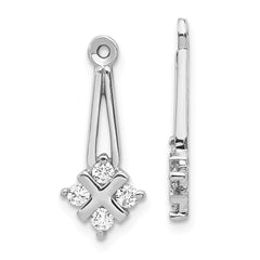 14K White Gold Dangle Cluster Diamond Earring Jacket Mountings