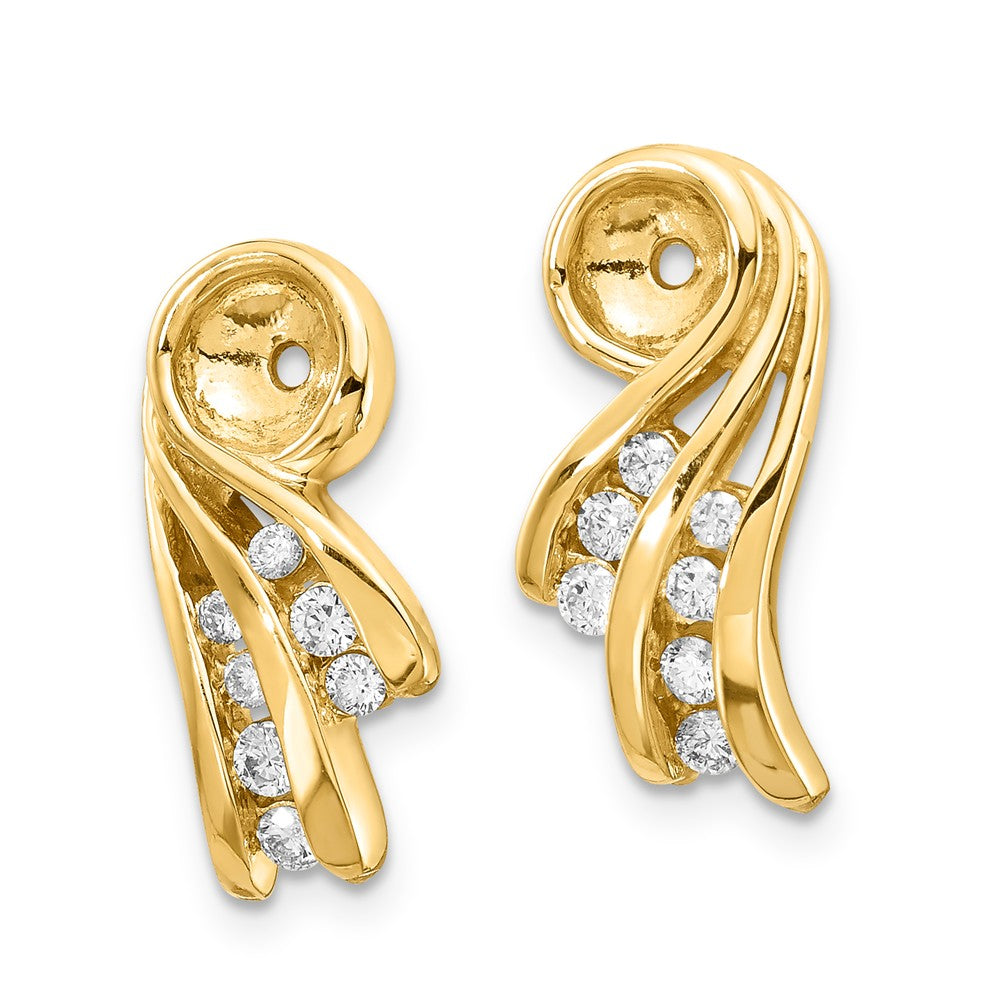 14K Fancy Diamond Earring Jackets Mounting Secondary image