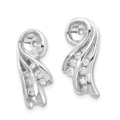 14K White Gold Fancy Diamond Earring Jackets Mountings