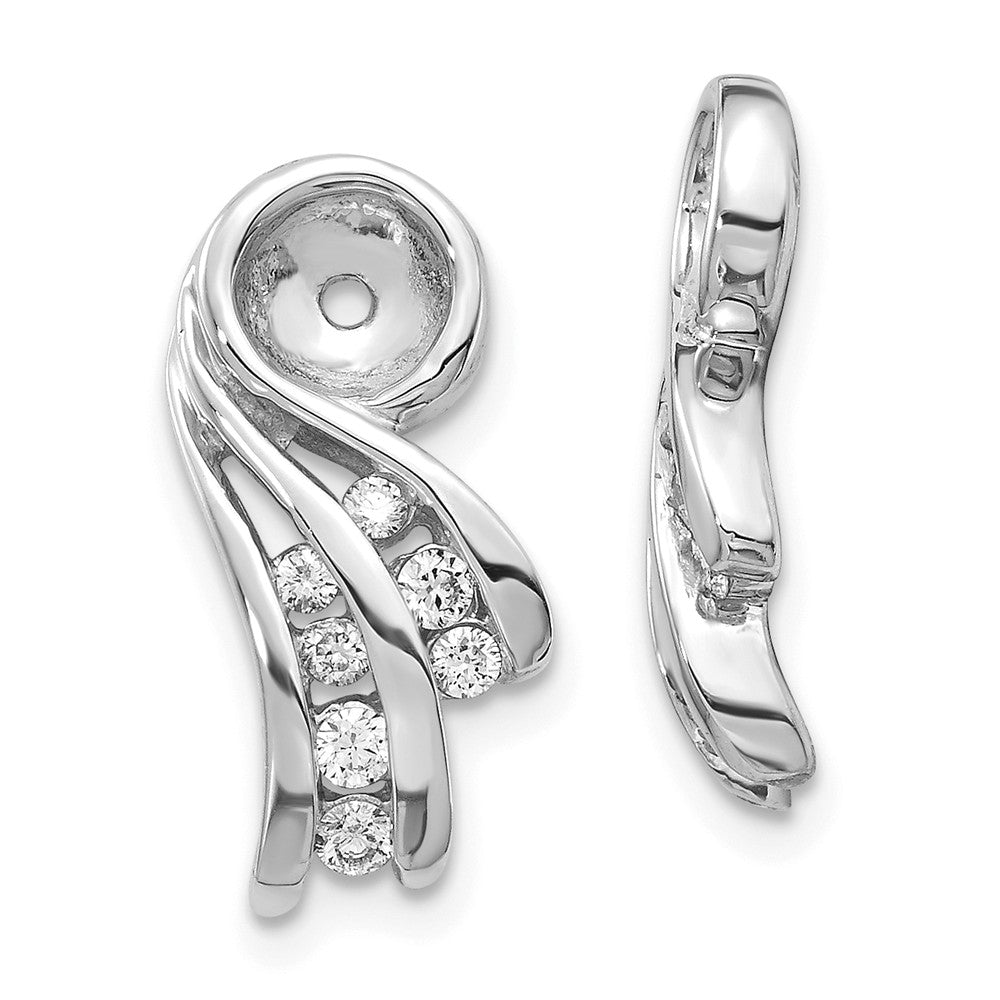 14K White Gold Fancy Diamond Earring Jackets Mountings Main image