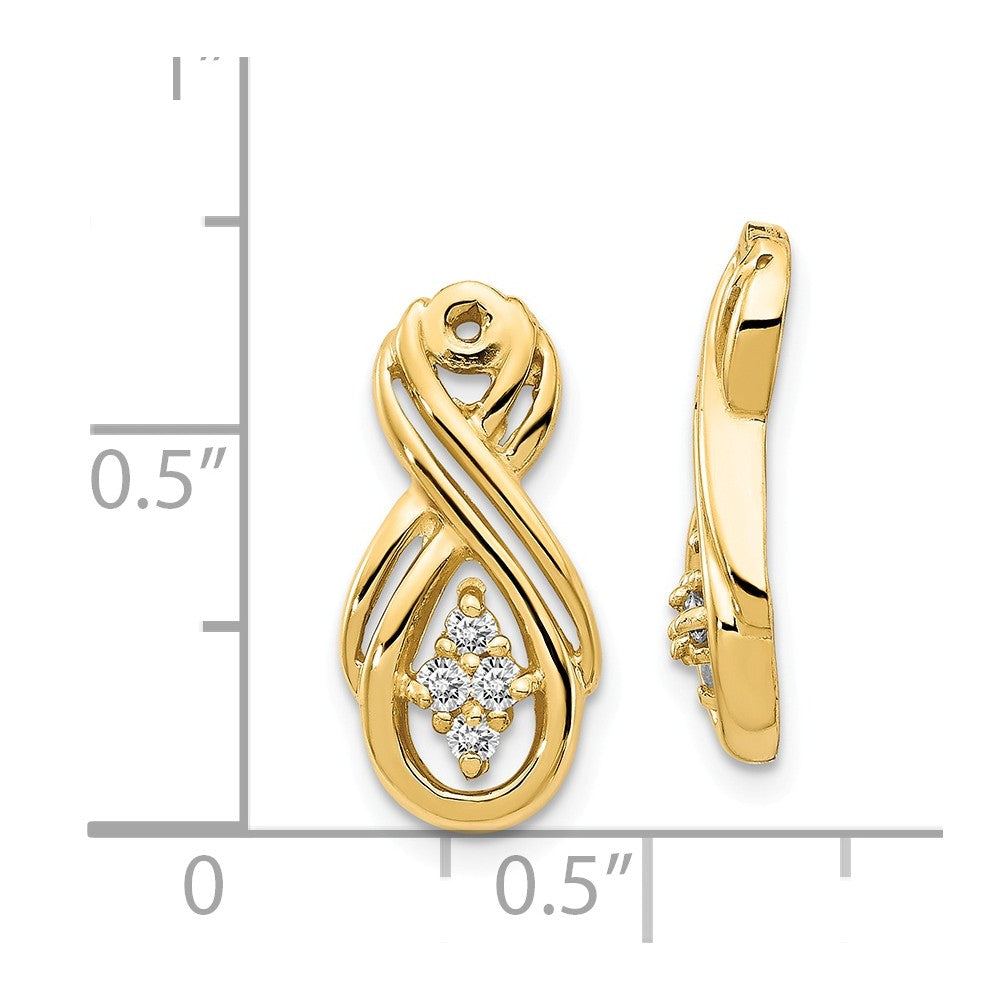 14K Infinity Diamond Earring Jackets Mountings Secondary image