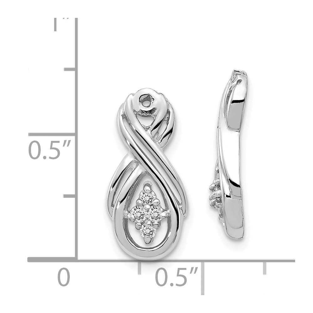 14K White Gold Infinity Diamond Earring Jackets Mountings Secondary image