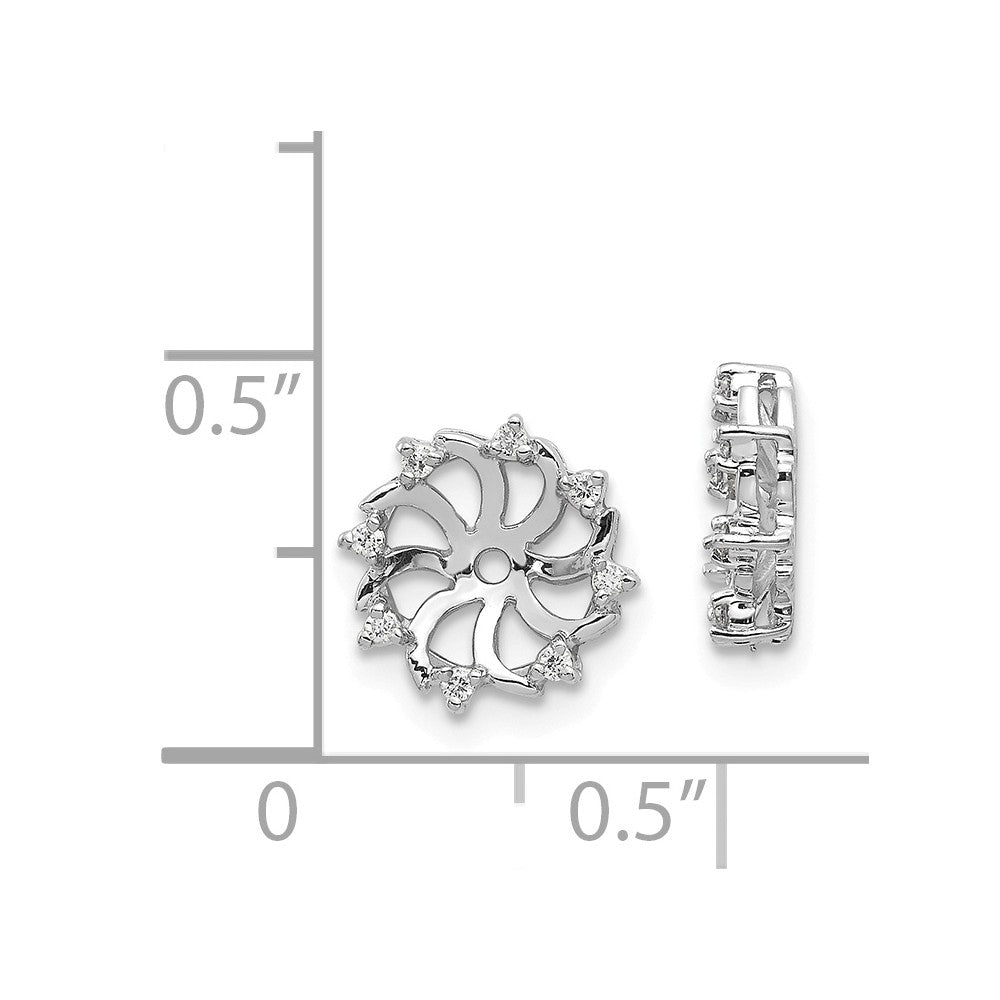 14k White Diamond Earring Jackets Mountings