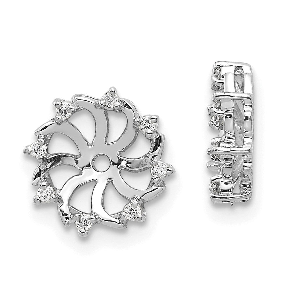 14K White Gold Diamond Earring Jackets Mountings