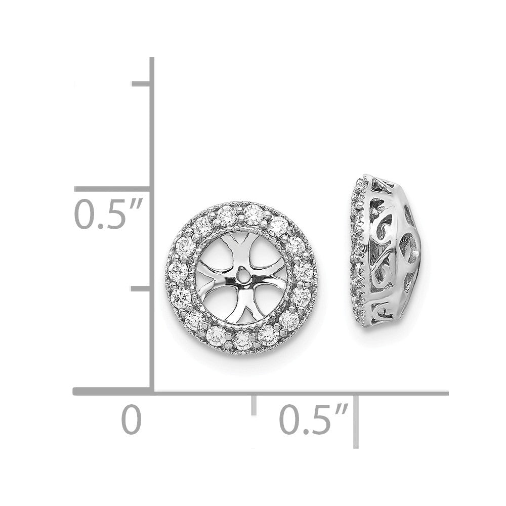 14k White Gold A Diamond Earring Jacket