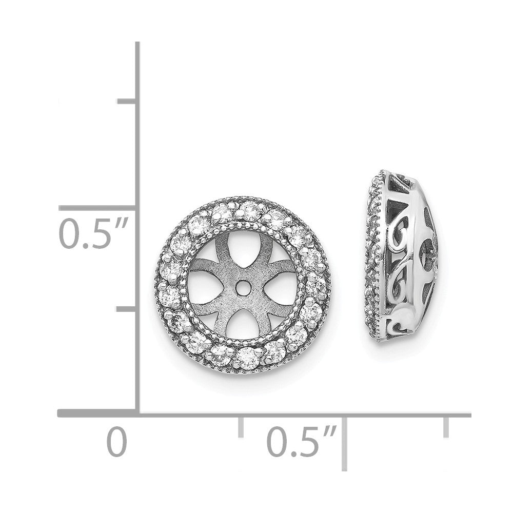14k White Gold A Diamond Earring Jacket