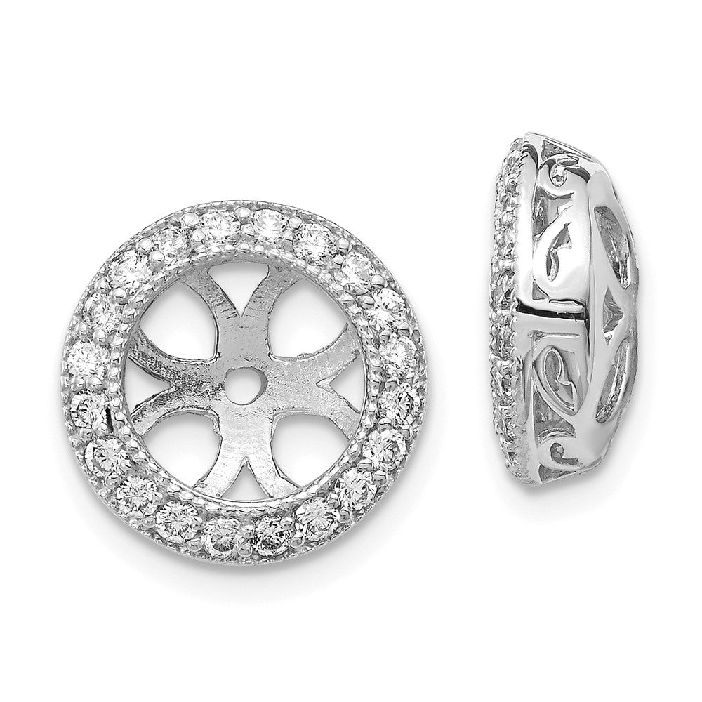 14K White Gold Diamond Earring Jacket Mountings
