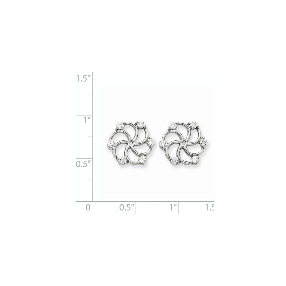 14k White Gold Diamond Earring Jacket Mountings
