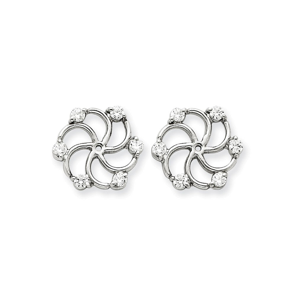 14K White Gold Diamond Earring Jacket Mountings
