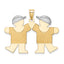 14K Two-Tone Large Double Boys Engravable Charm