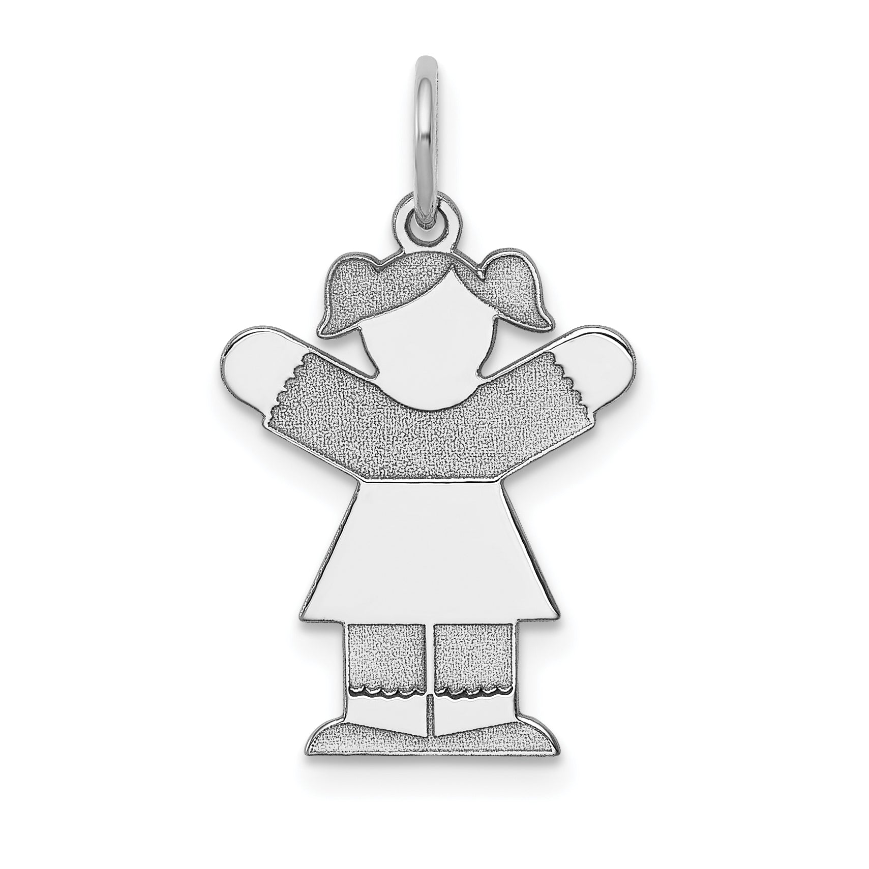 14K White Gold Kid Charm