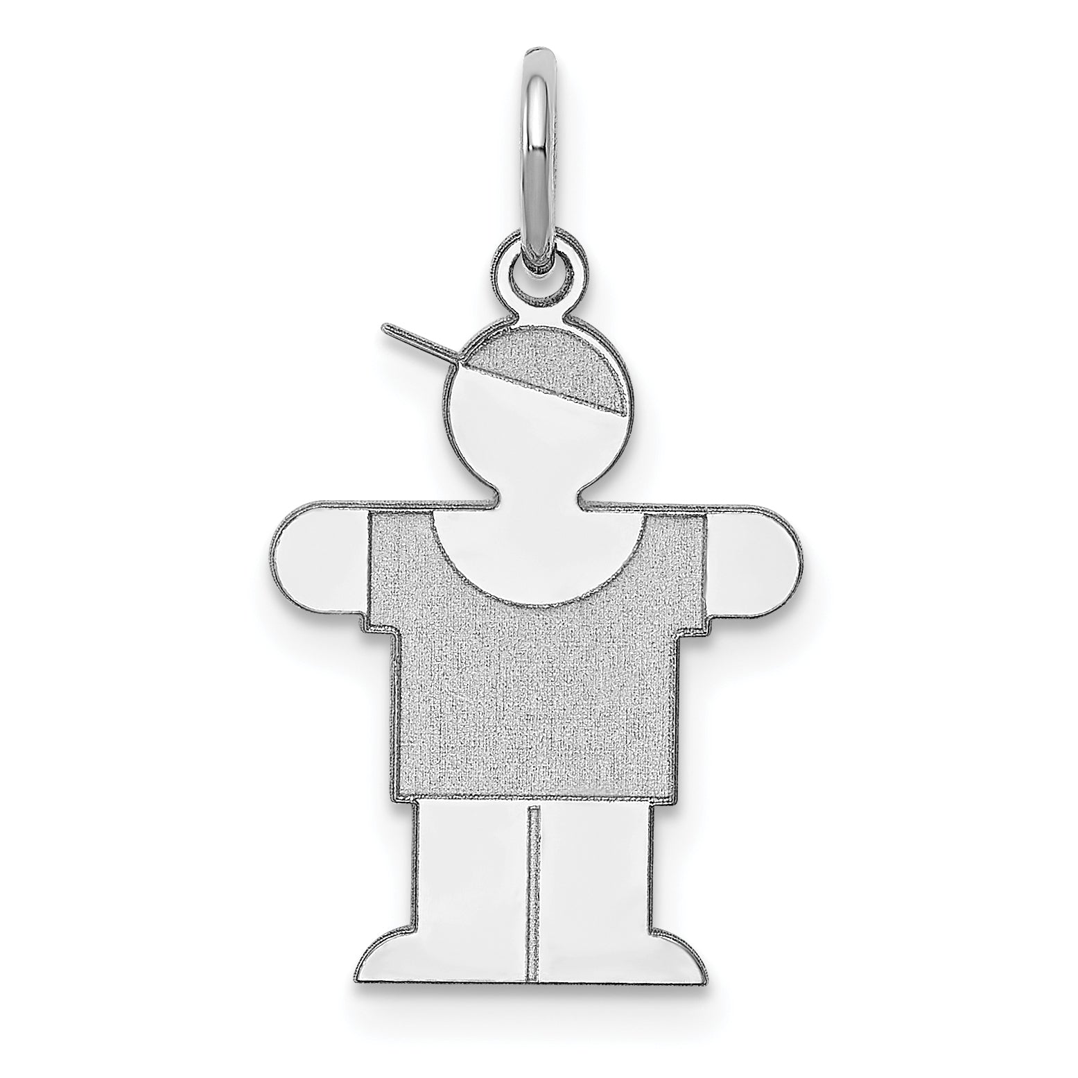 Sterling Silver Rhodium-plated Hugs Kid Charm