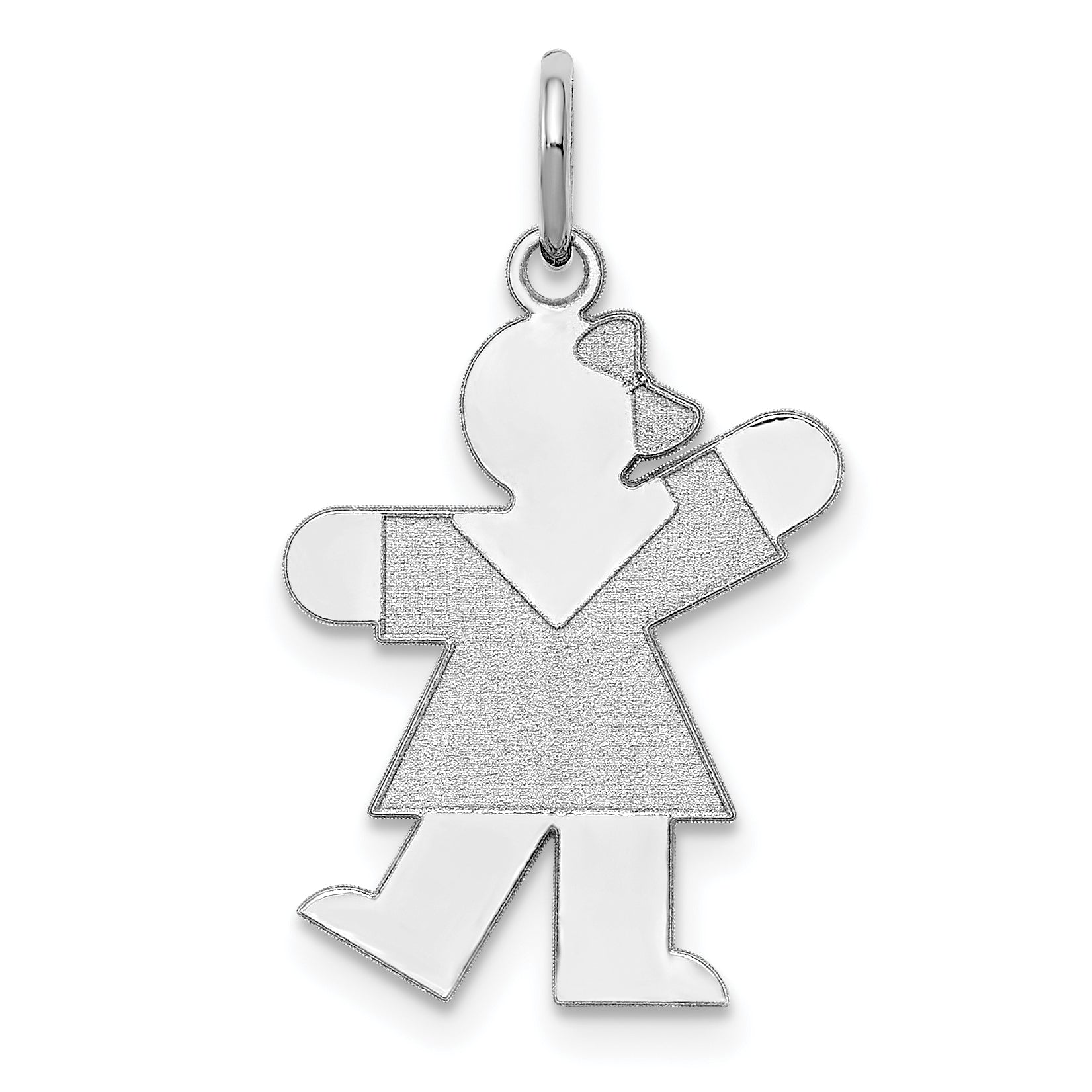 Sterling Silver Rhodium-plated Kiss Kid Charm Main image