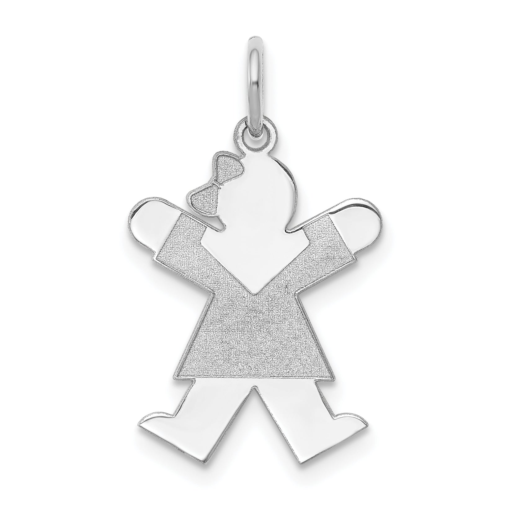 Sterling Silver Rhodium-plated Joy Kid Charm