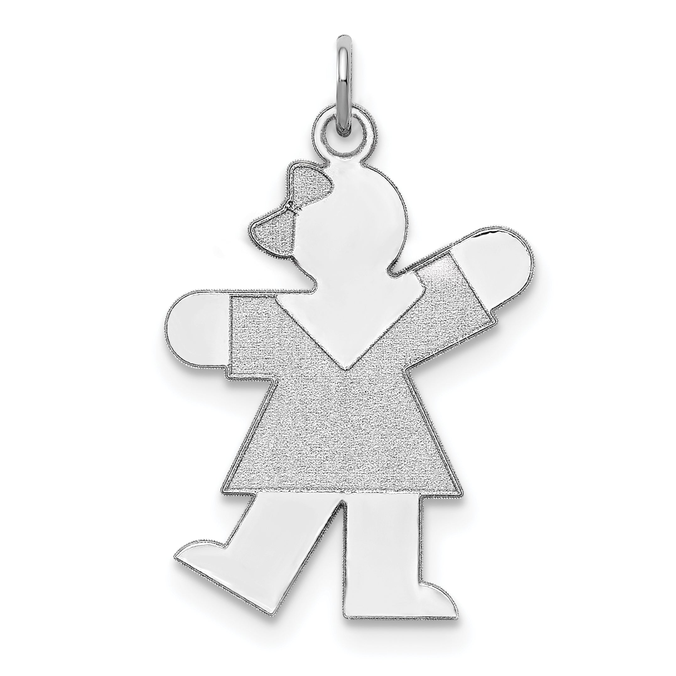 Sterling Silver Rhodium-plated Kiss Kid Charm Main image