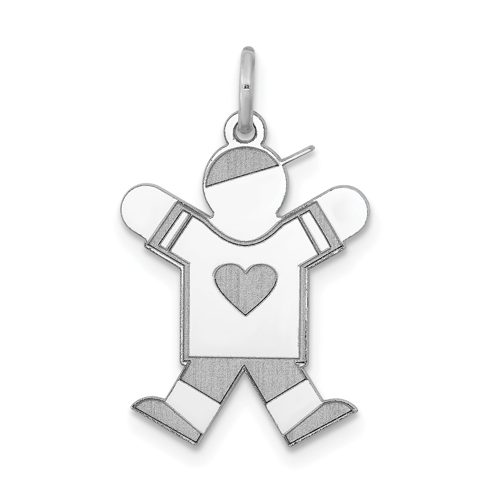 Sterling Silver Rhodium-plated Kid Charm Main image