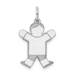 Sterling Silver Rhodium-plated Kid Charm