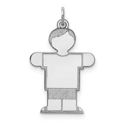 Sterling Silver Rhodium-plated Kid Charm