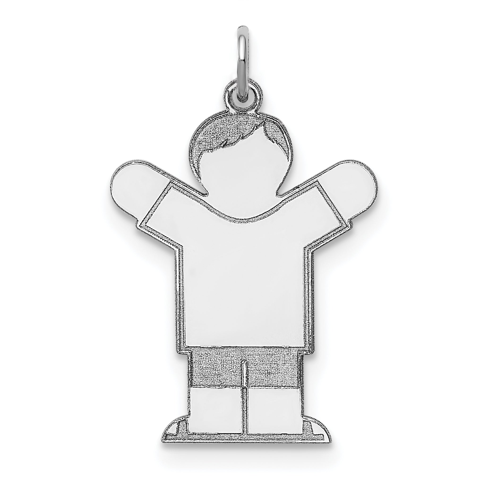 Sterling Silver Rhodium-plated Kid Charm