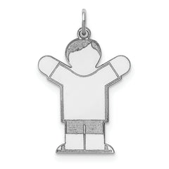 Sterling Silver Rhodium-plated Kid Charm
