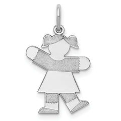 Sterling Silver Rhodium-plated Kid Charm