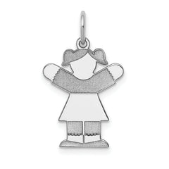 Sterling Silver Rhodium-plated Kid Charm
