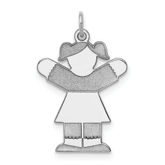 Sterling Silver Rhodium-plated Kid Charm