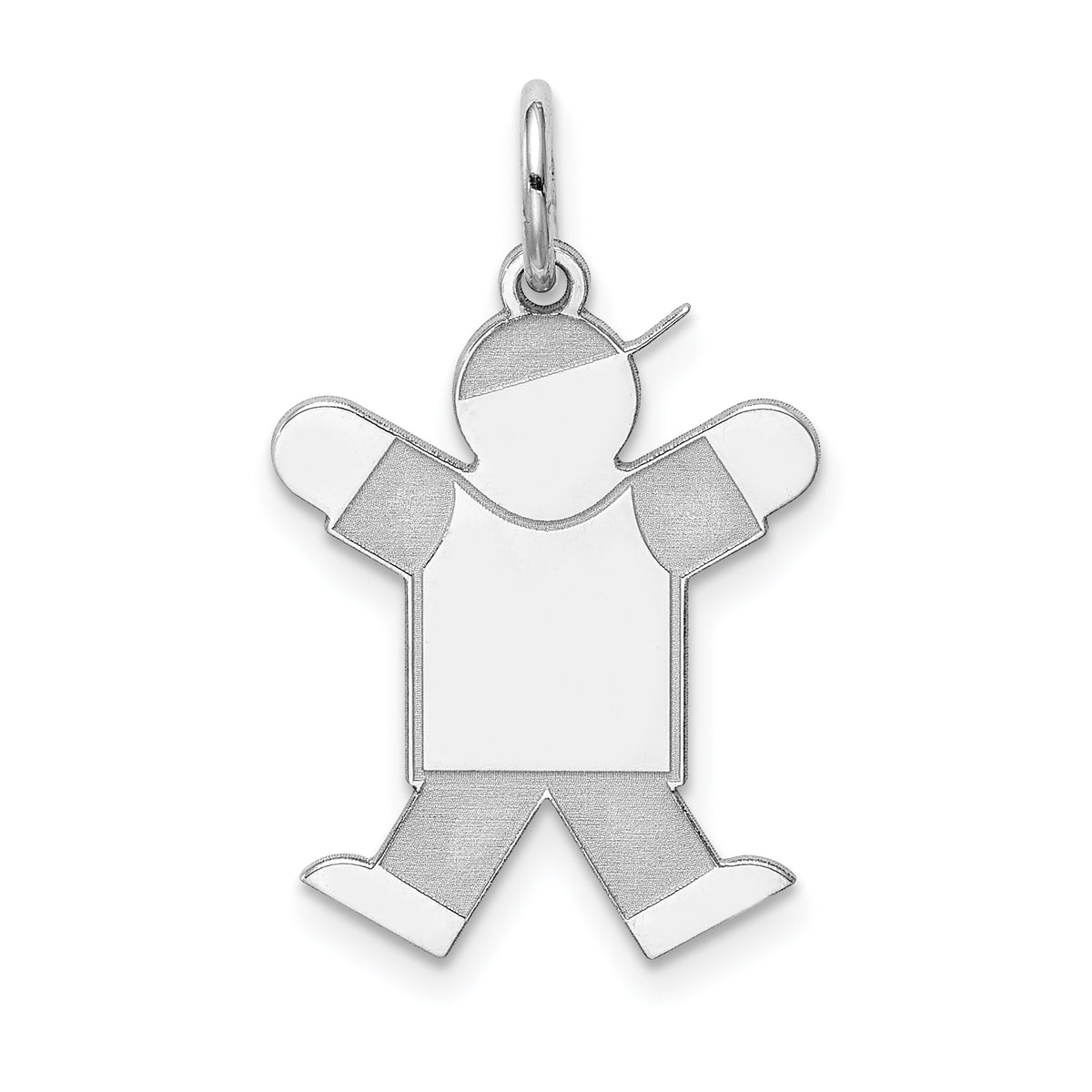 Sterling Silver Rhodium-plated Kid Charm