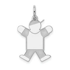 Sterling Silver Rhodium-plated Kid Charm