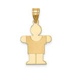 Hugs Boy Charm in 14K Yellow Gold, 25mm Satin Engravable - Sophia Jewelers