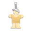14K Two-Tone Small Boy w/ Hat on Right Engravable Charm