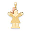 14K Two-Tone Small Girl on Left Engravable Charm