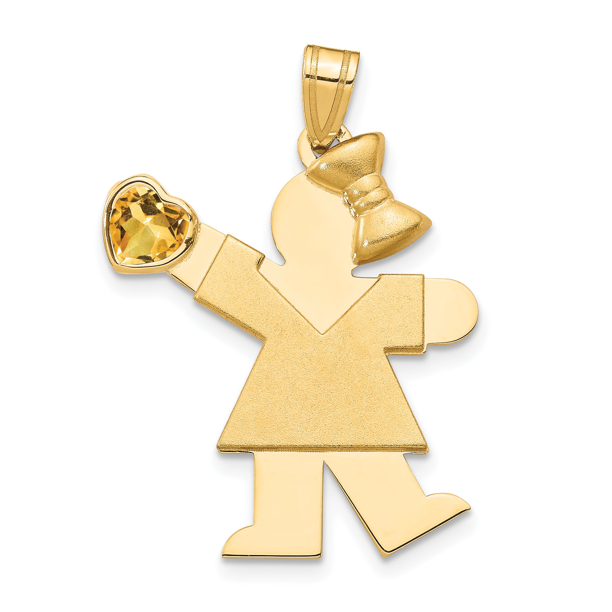 14K Girl with CZ November Birthstone Charm Main image