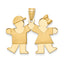 14K Solid Boy Facing Right & Girl Facing Left Engravable Charm