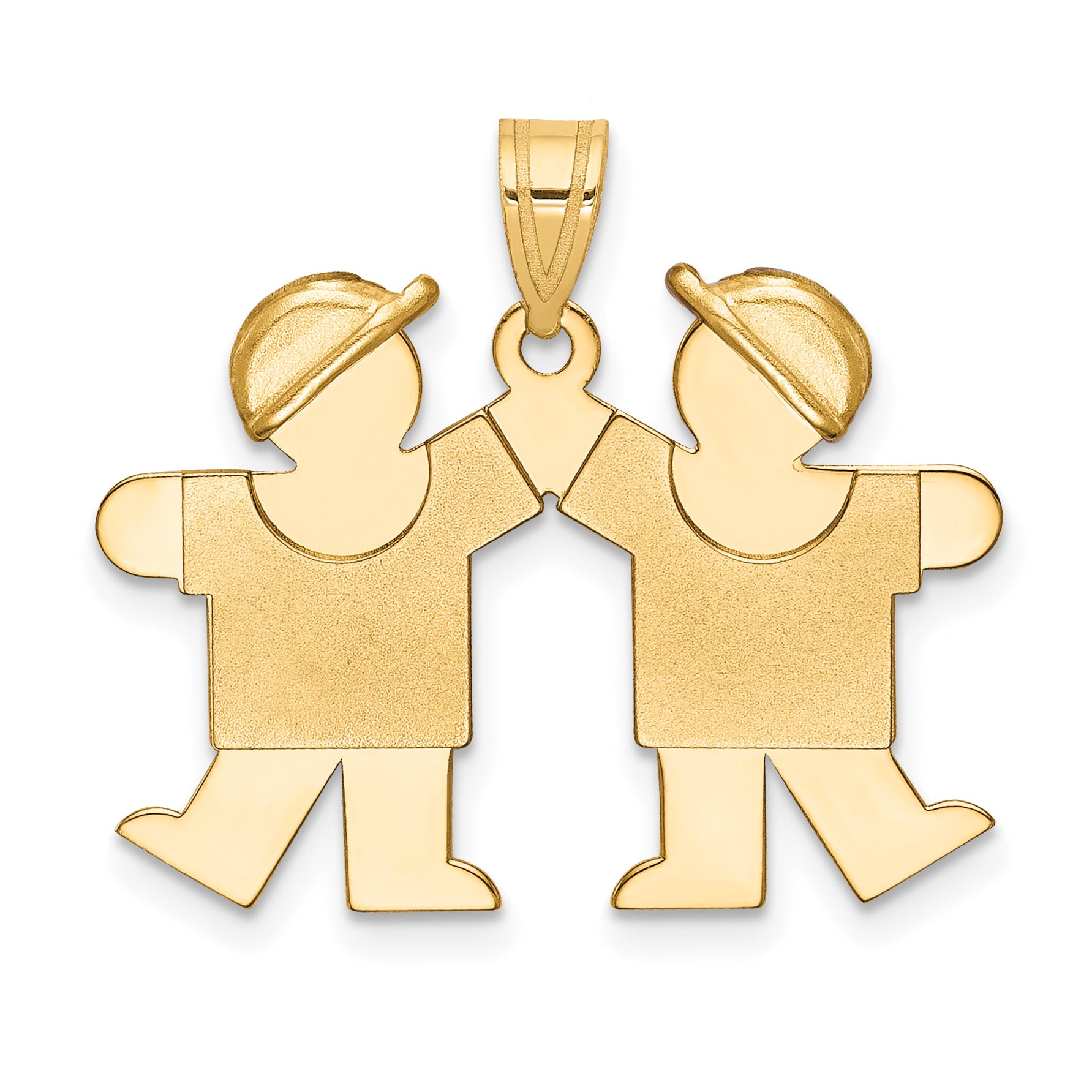 14K Solid Double Boys Engravable Charm Main image