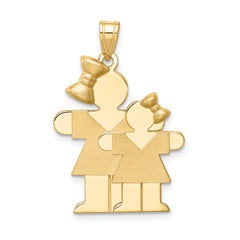 14K Big Girl & Little Girl Engravable Charm