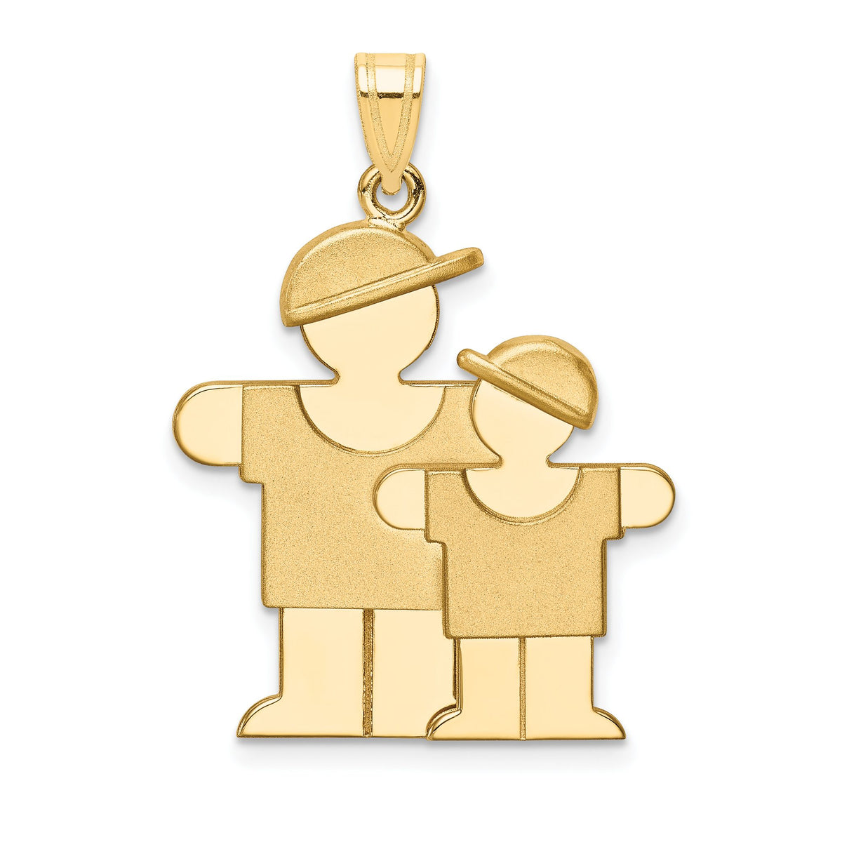 Big Boy and Little Boy Charm in 14K Yellow Gold, 30mm Engravable - Sophia Jewelers Main image