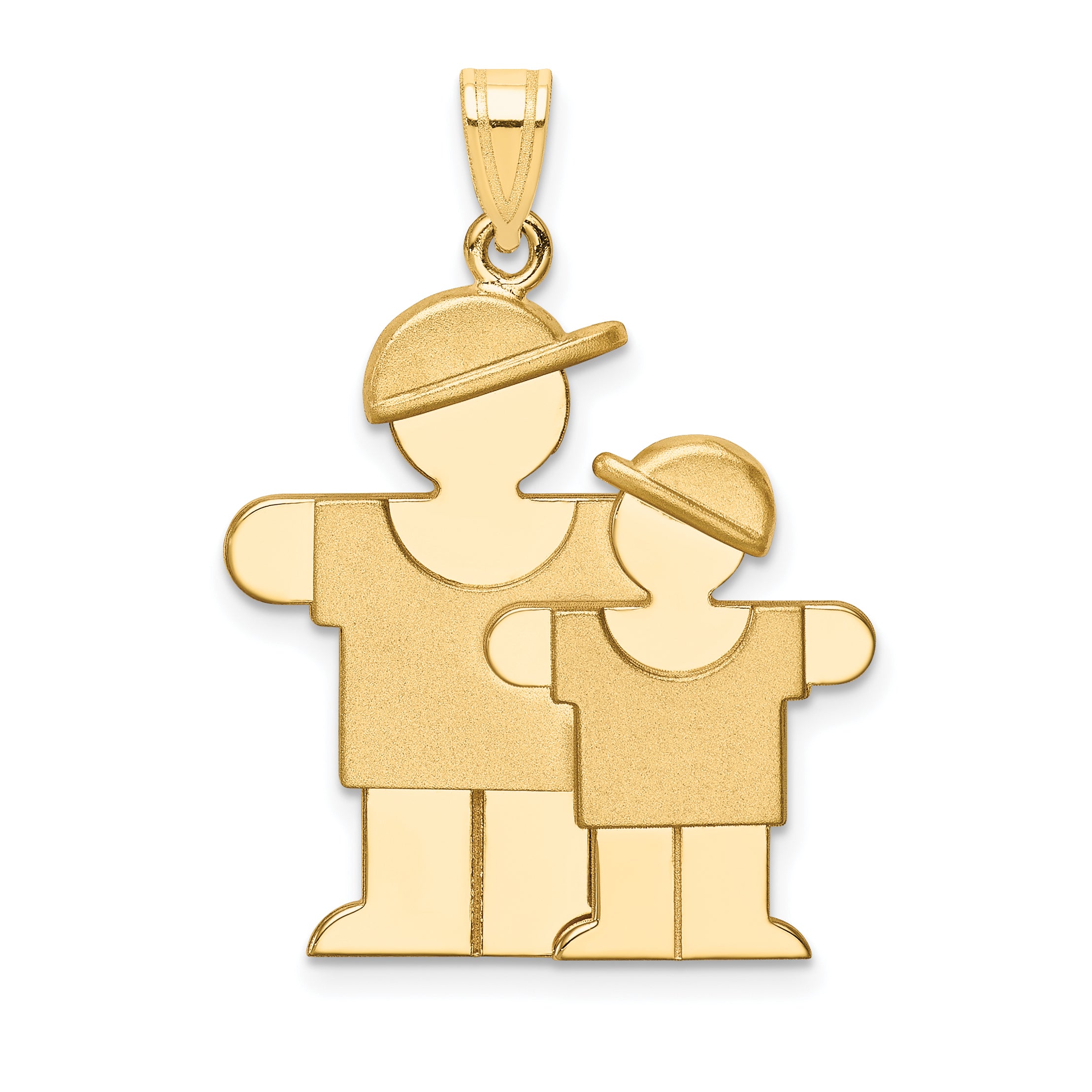 14K Big Boy & Little Boy Engravable Charm Main image