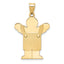 14K Solid Satin Engravable Boy w/Overalls Charm