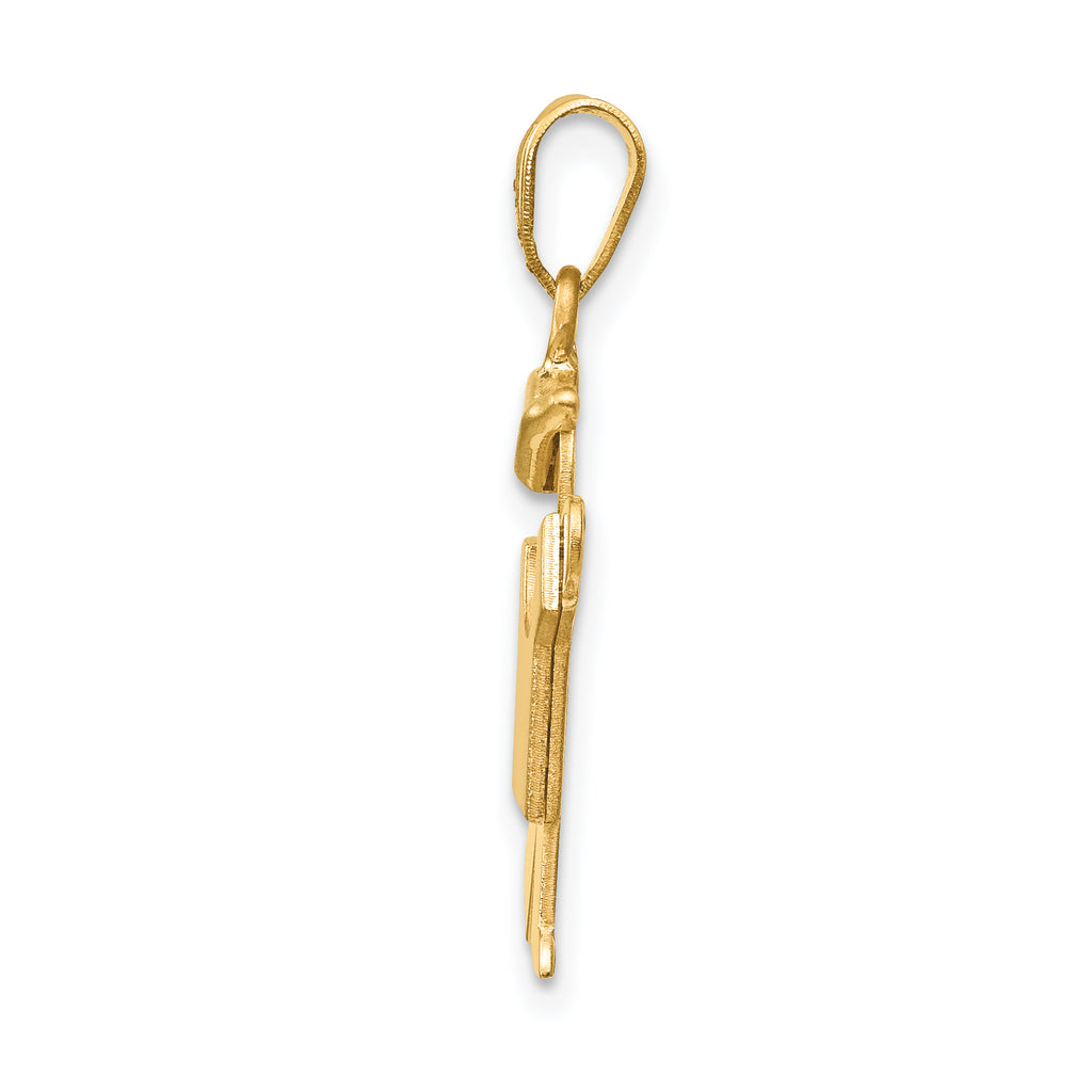 14K Solid Engravable Boy with Hat on Left Charm