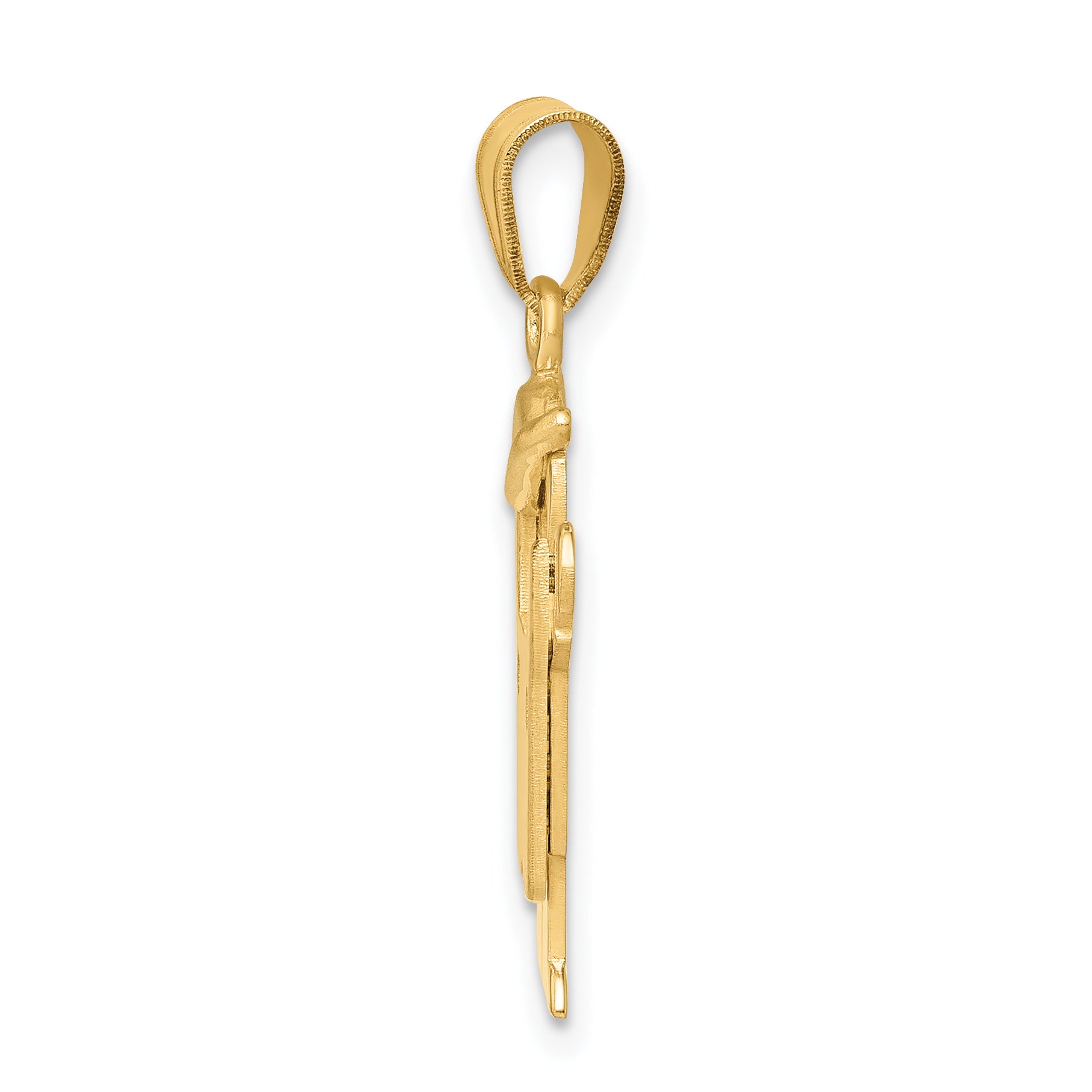 14K Solid Engravable Boy in Overalls with Hat on Left Charm Secondary image