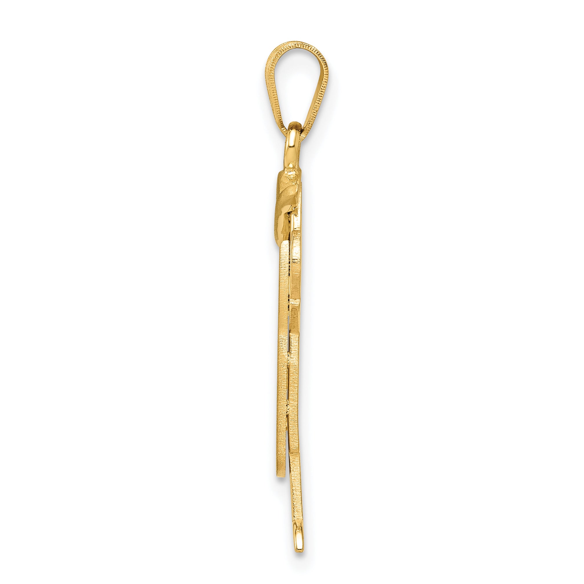 14K Solid Engravable Boy in Overalls with Hat on Left Charm Secondary image