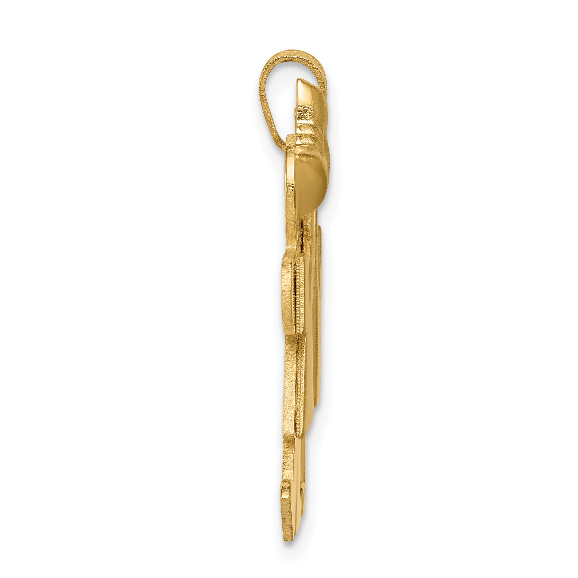 14K Solid Engravable Girl on Left and Boy on Right Charm Secondary image