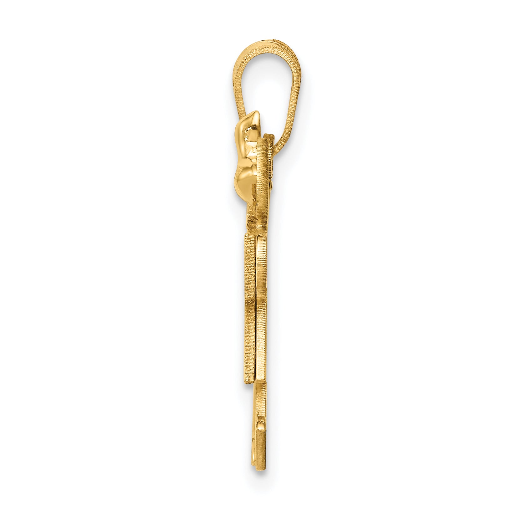 14K Solid Engravable Small Double Girls Charm Secondary image