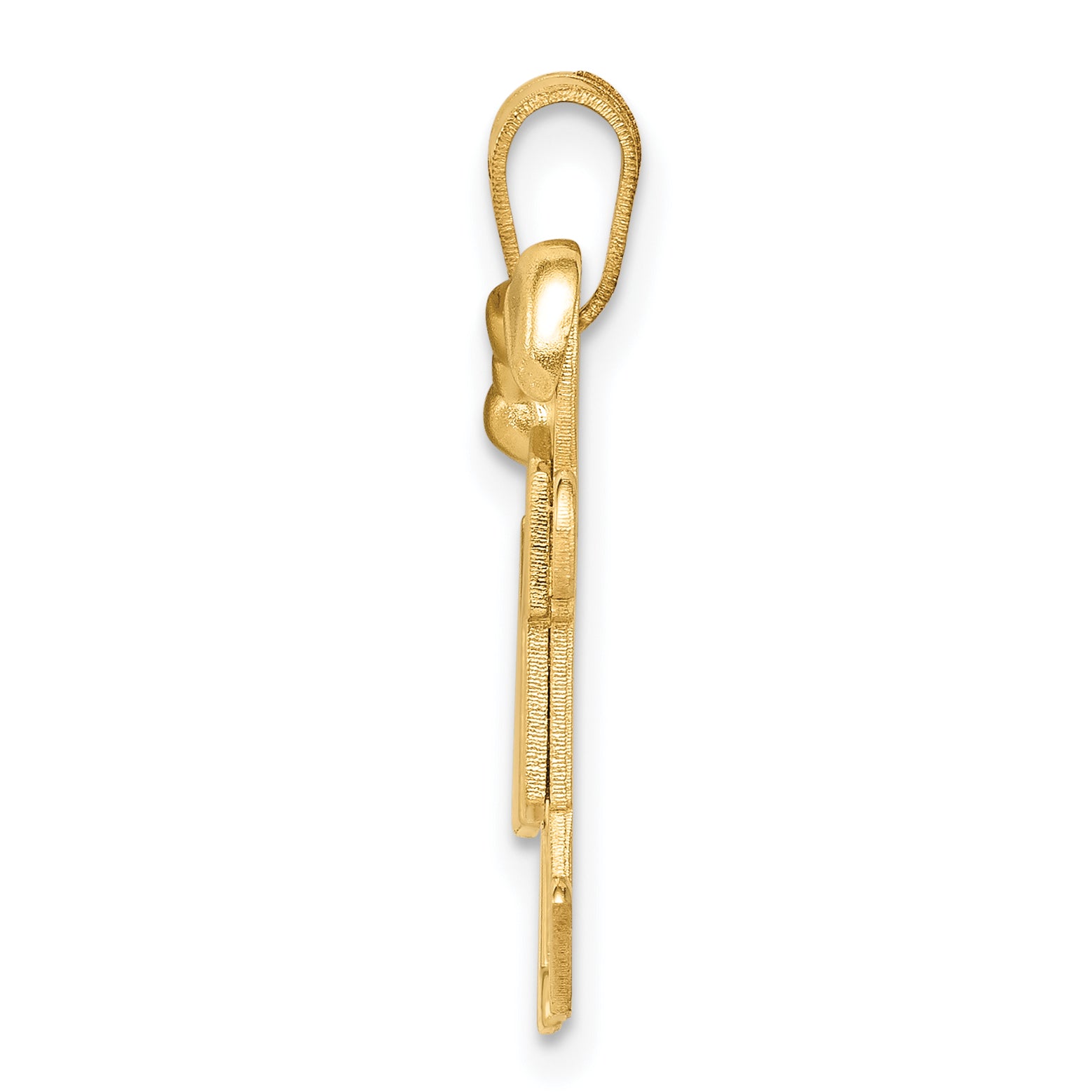14K Solid Engravable Small Girl on Left and Boy on Right Charm Secondary image