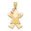 14k Two-Tone Small Girl with Bow on Left Engravable Charm