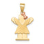 14k Two-Tone Small Girl with Bow on Right Engravable Charm