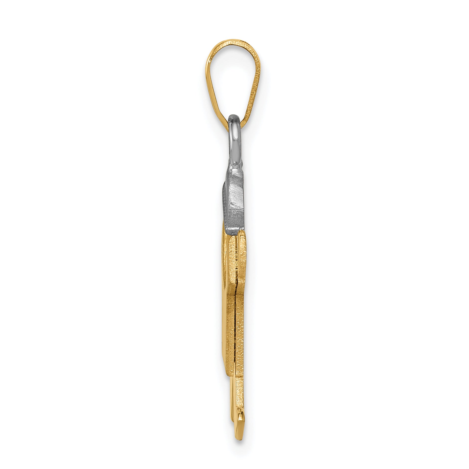 14K Two-Tone Small Boy with Hat on Right Engravable Charm Secondary image