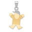 14k Two-Tone Small Boy with Hat on Right Engravable Charm