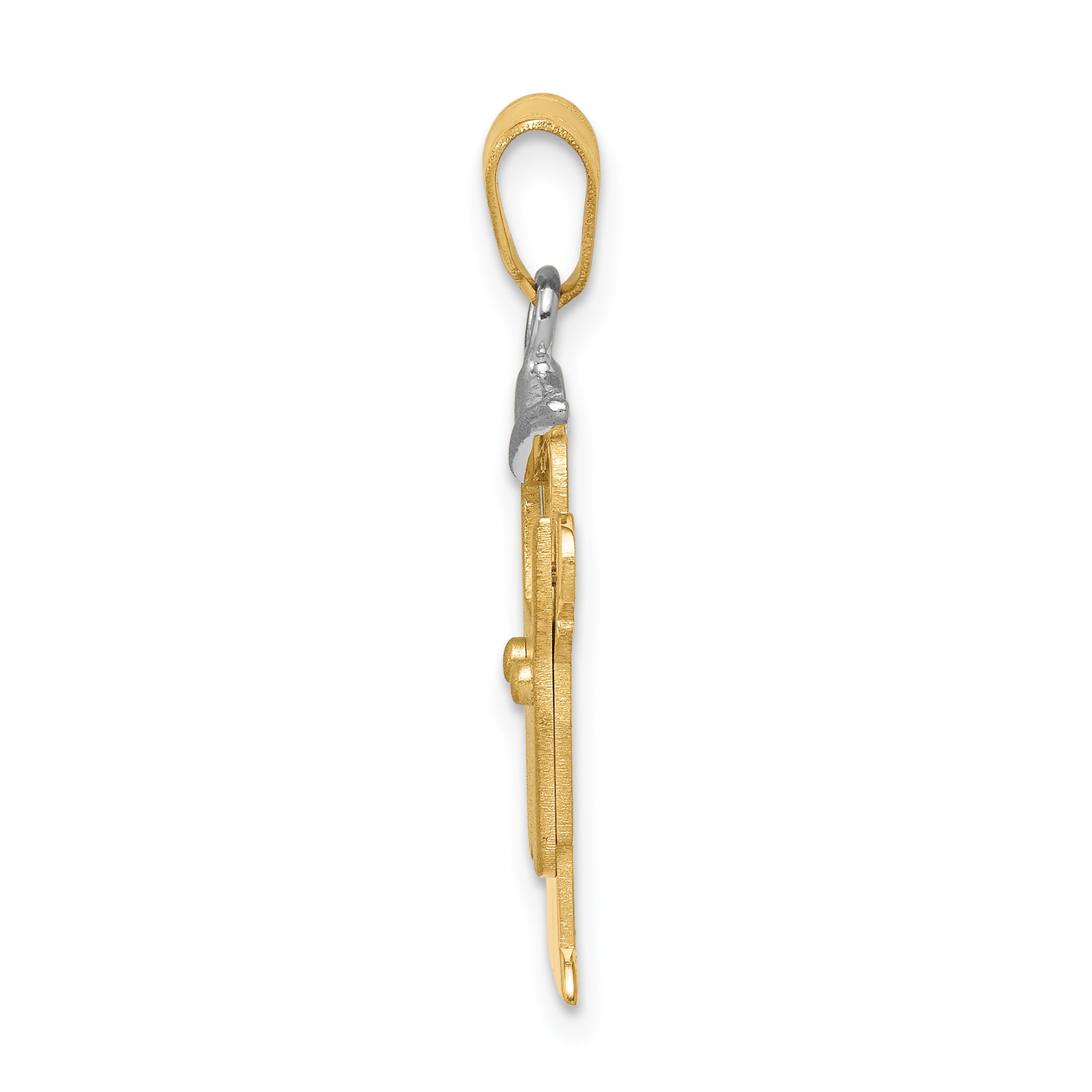 14K Two-Tone Small Boy with Hat on Left Engravable Charm Secondary image